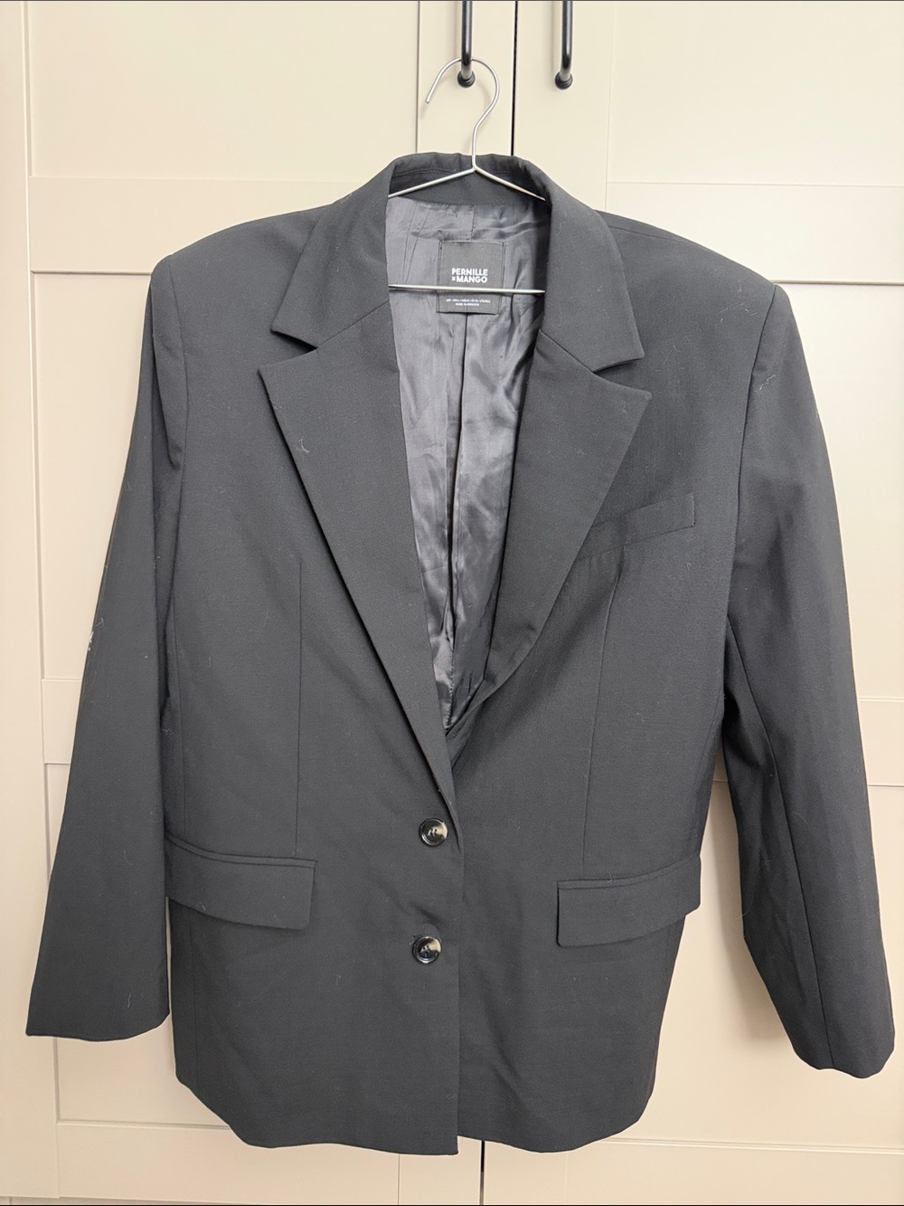 Pernille x Mango Black Two-Button Blazer